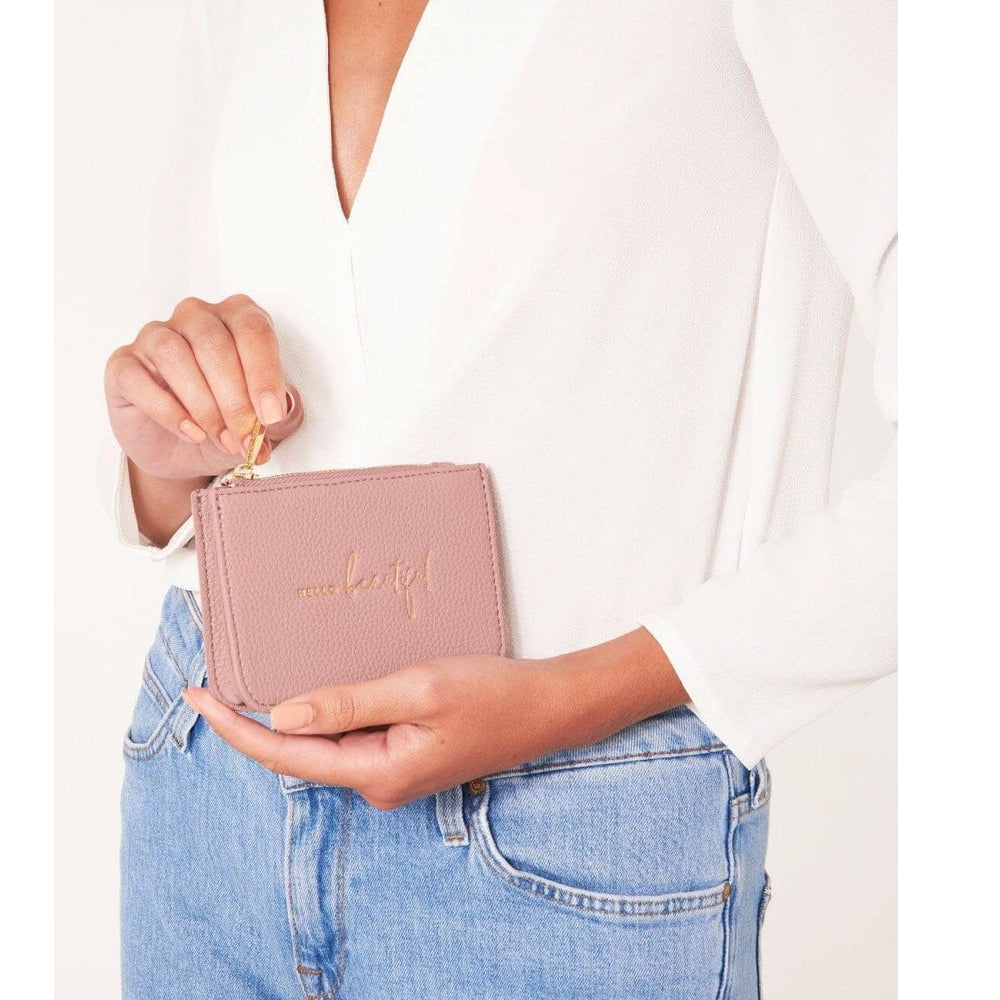 Stylish Structured Coin Purse | Hello Beautiful | Pink | 7.7 X 10.7 X 2.7cm