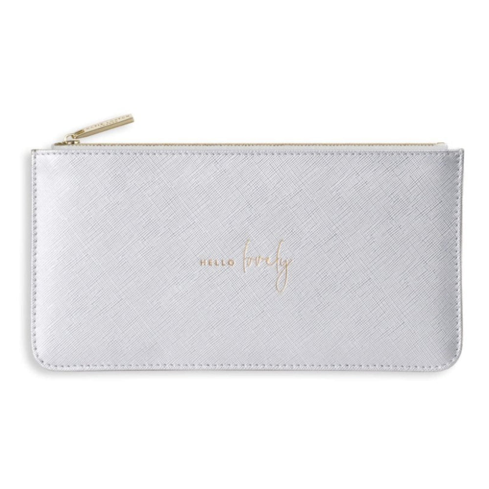 Serena Slim Pouch - Hello Lovely - Metallic Silver - 11x22cm