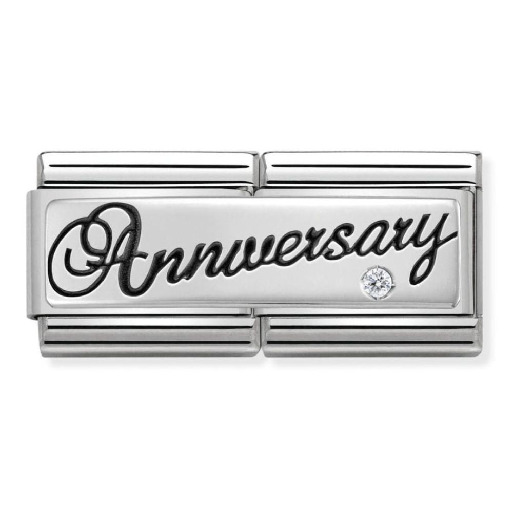 Classic Double Silver CZ Anniversary