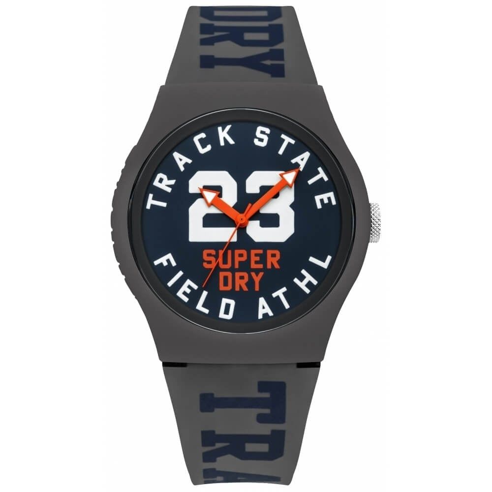 Urban Track & Field Grey Silicone Strap Watch With Navy Dial