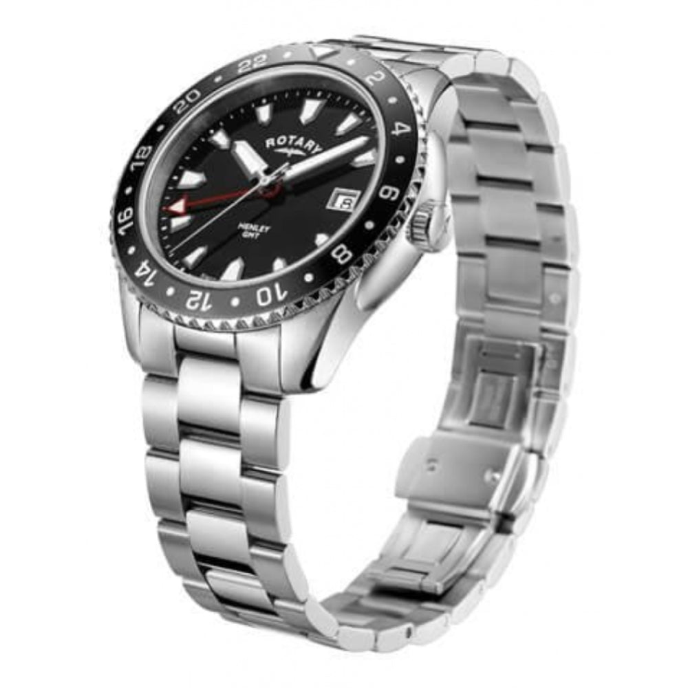 Stainless Steel Case Black Dial & Bracelet Strap Gents Henley Watch