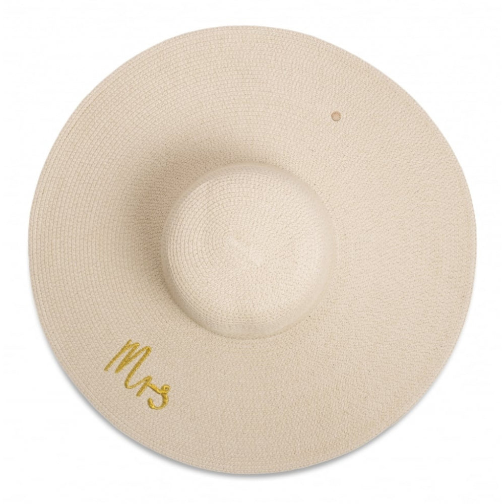 Straw Hat - Mrs - Gold Writing