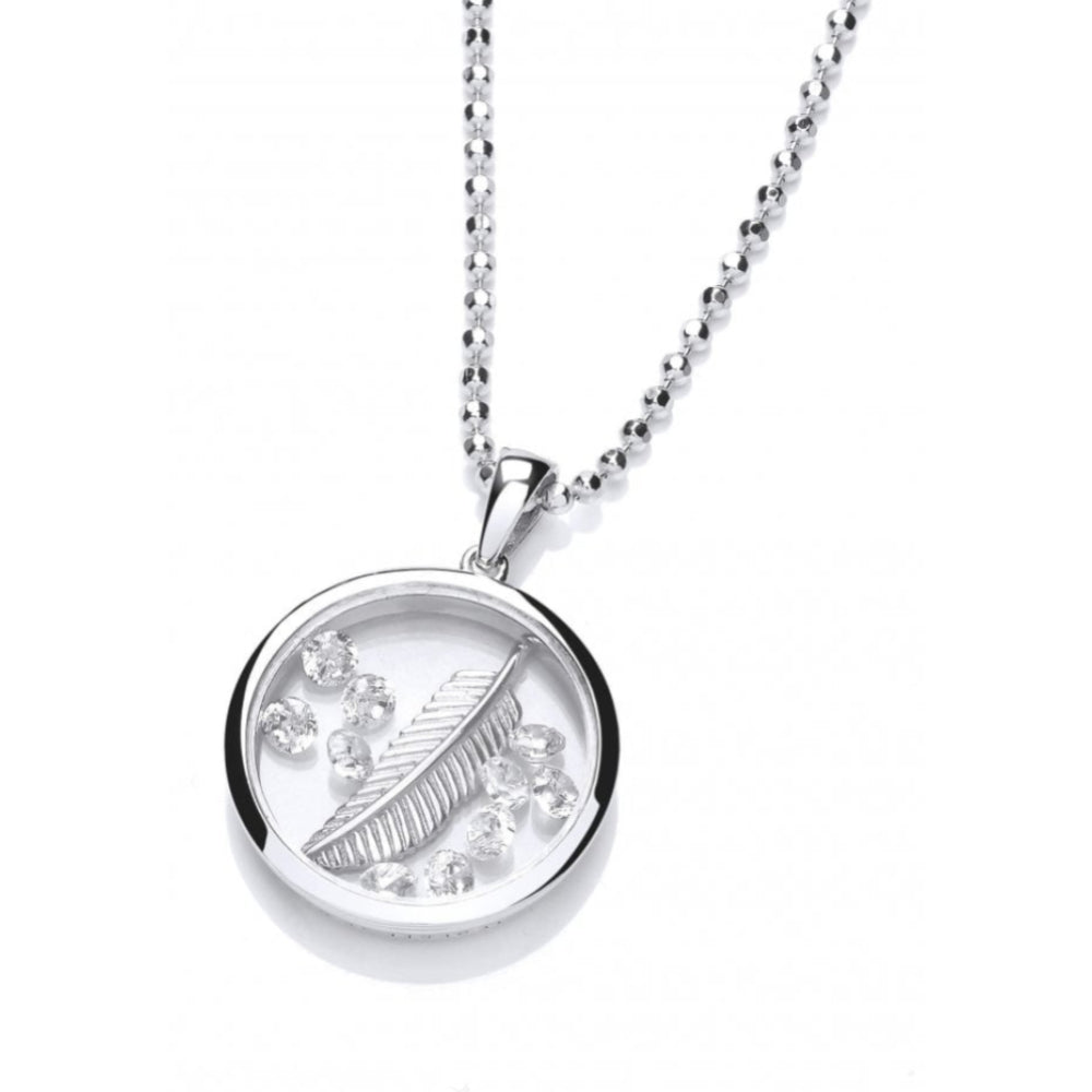 Celestial Falling Feather Pendant