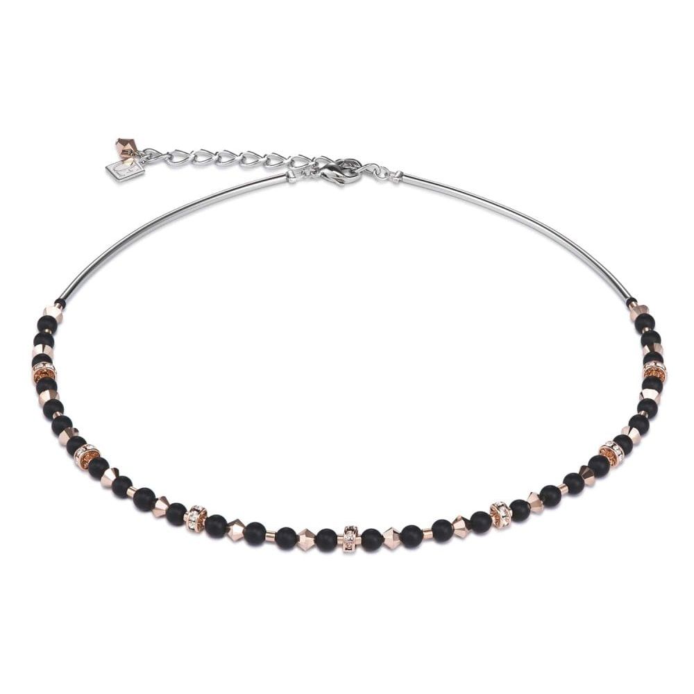 Rose Gold & Black Crystal Necklace