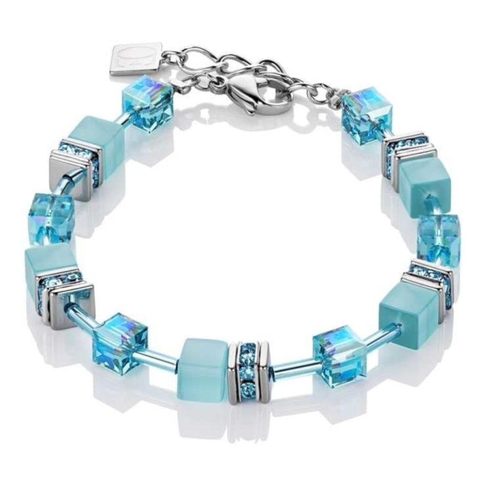 Aqua Geo Cube Bracelet