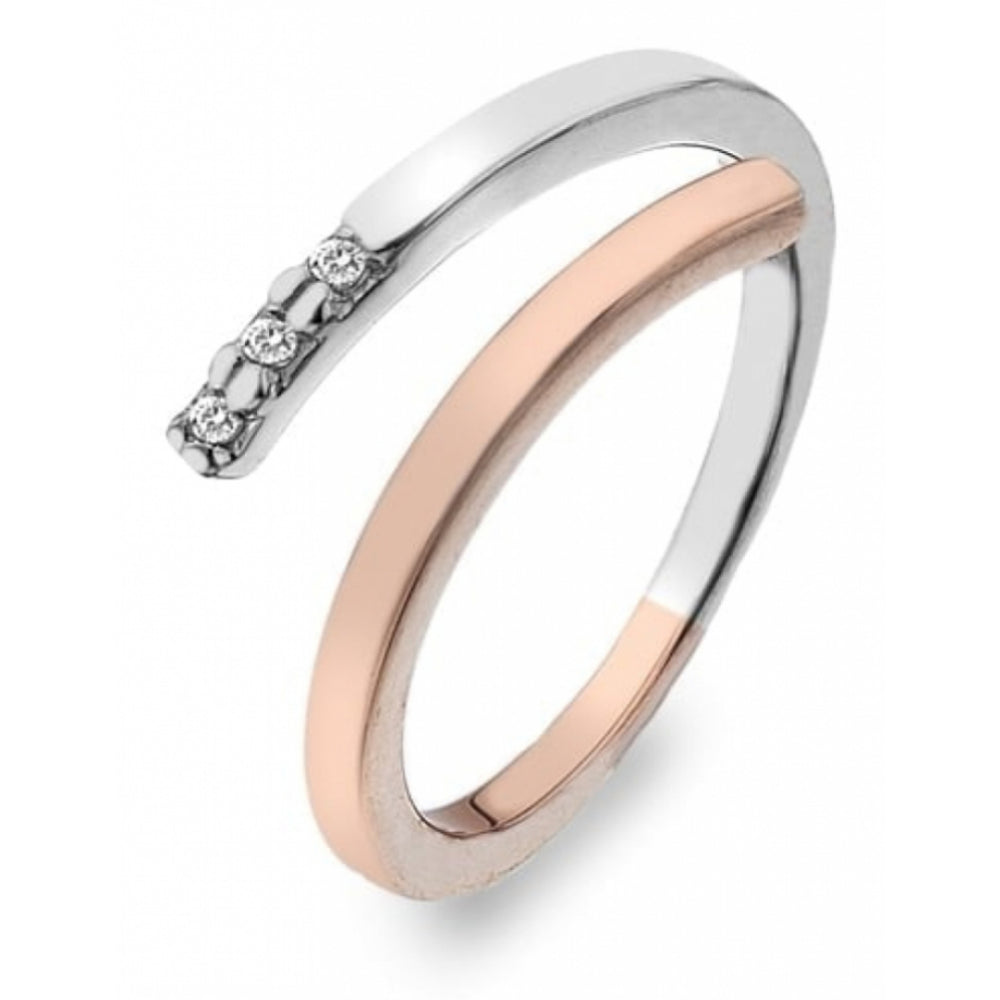 Rose Gold Plate & Sterling Silver Glide Ring