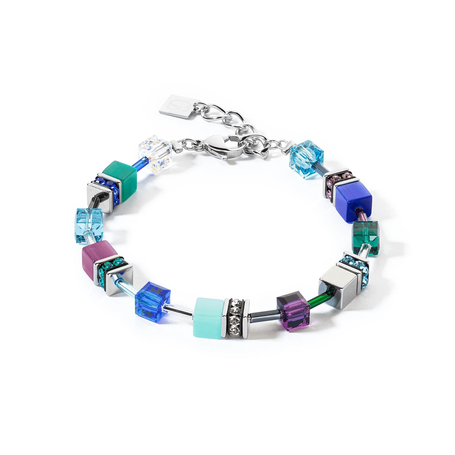 GeoCUBE Turquoise Purple Bracelet