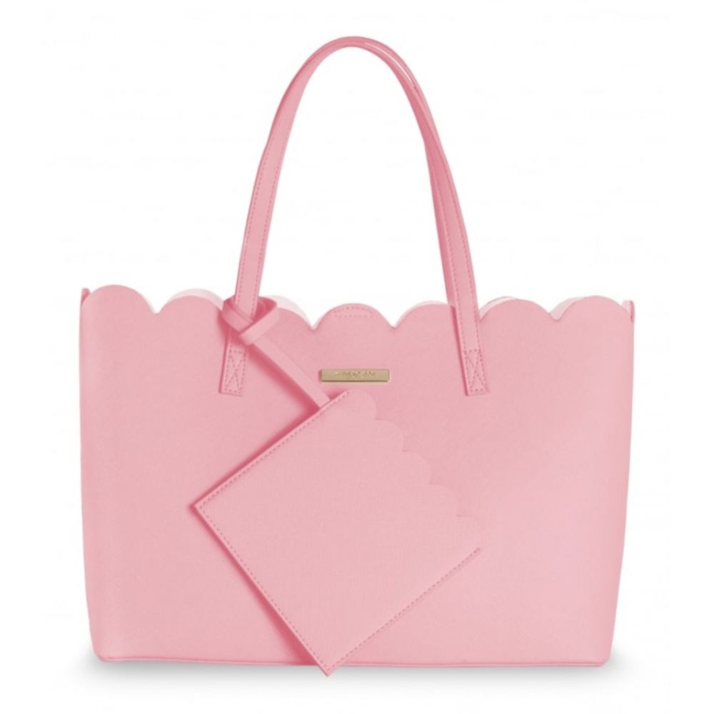 Clara Classic Scalloped Handbag - Blush Pink