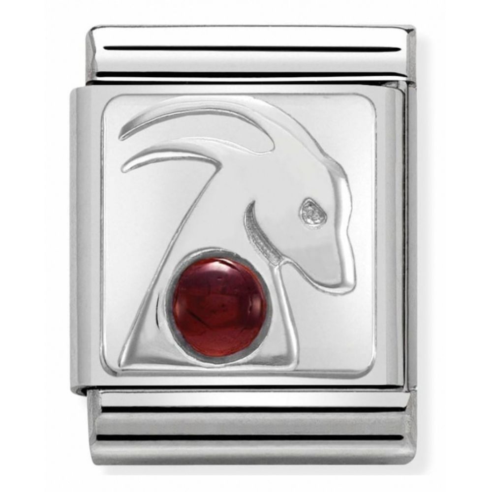 Zodiac Composable Big Stainless Steel, Sterling Silver & Gemstone Capricorn Charm