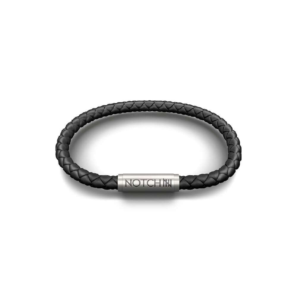 Premium Black Leather Bracelet With SS Clasp