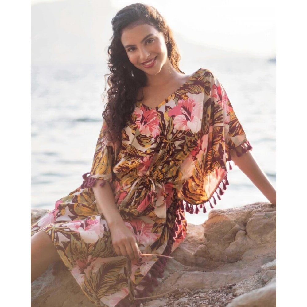 Hibiscus Kaftan Pink Mix