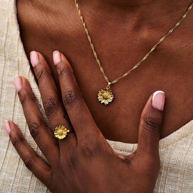 Sunflower Gold Necklace