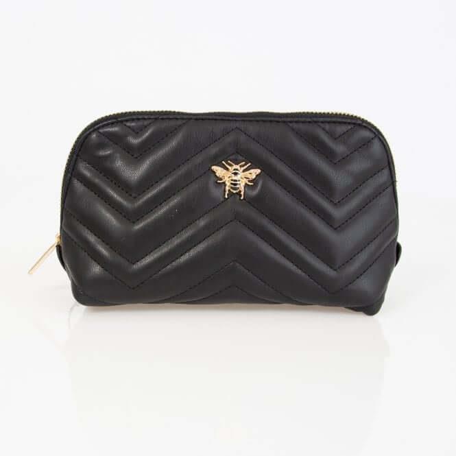 Small Beauty/Makeup Bag Quilted Black