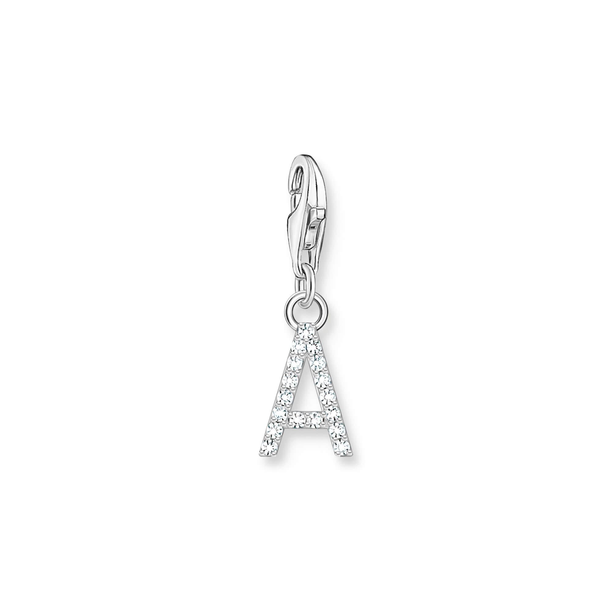 Sparkling letter A Charm Pendant