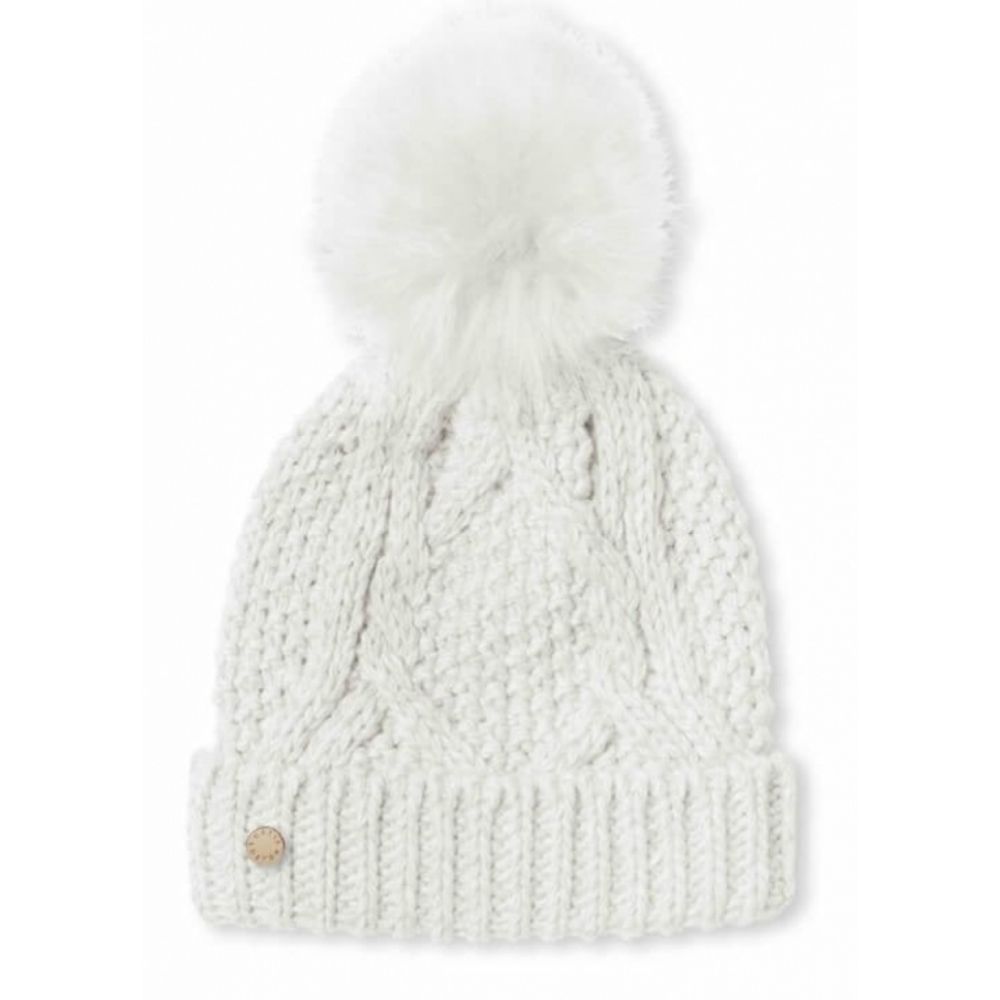 Cable Knit Bobble Hat - Cream
