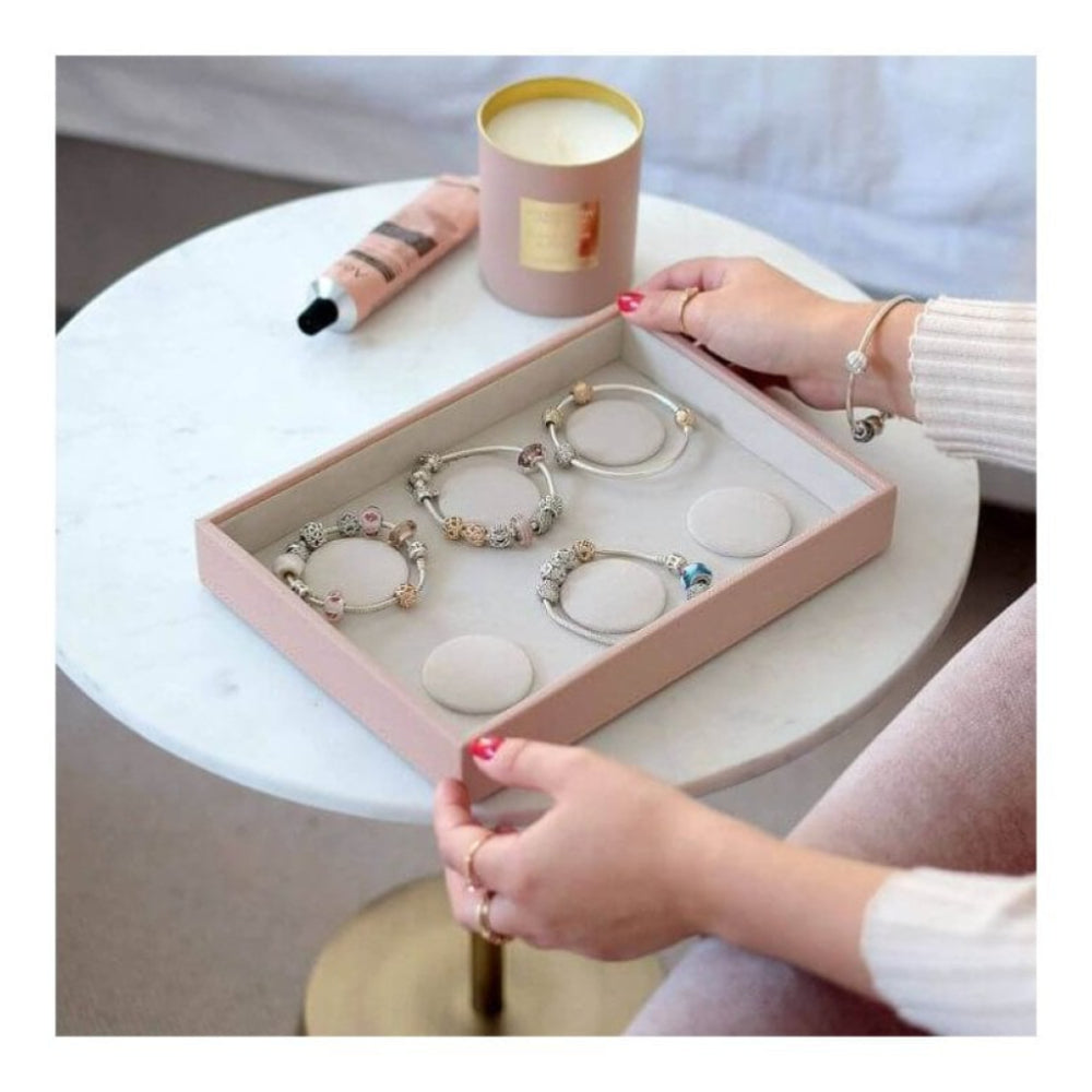 Blush Pink Classic Charms & 6 Padded Bracelet Section Stacker