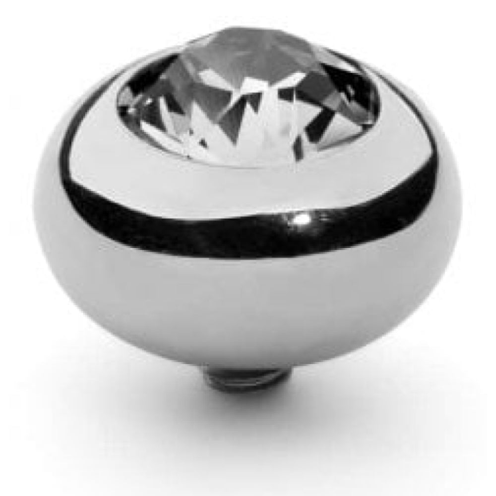 Famosa Silver 10mm Tondo Ring Top Crystal