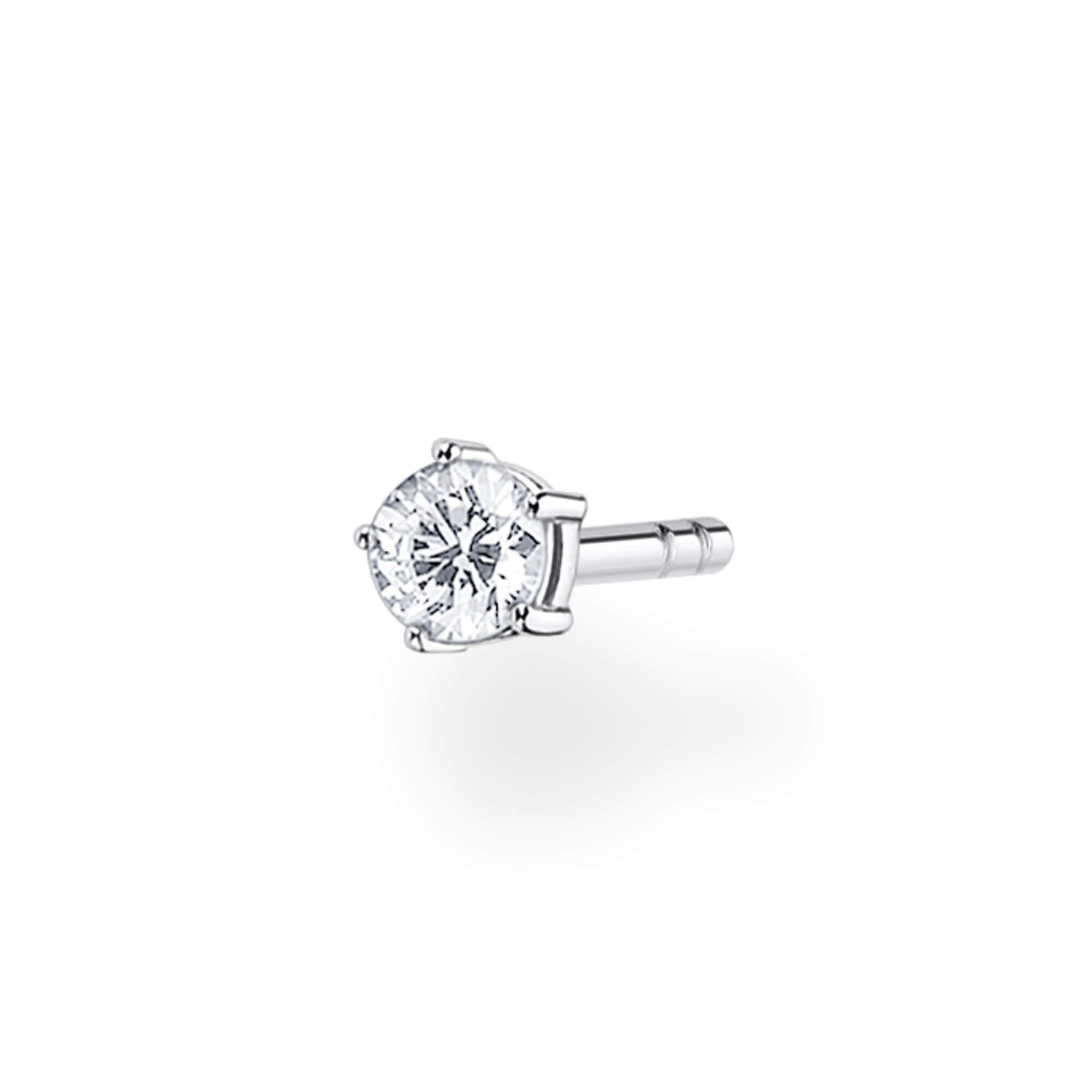 Small Single Ear Stud With CZ