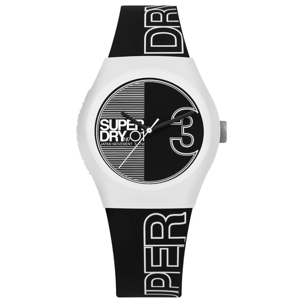 Urban Fusion Black & White Printed Dial With Black Strap Ladies Watch