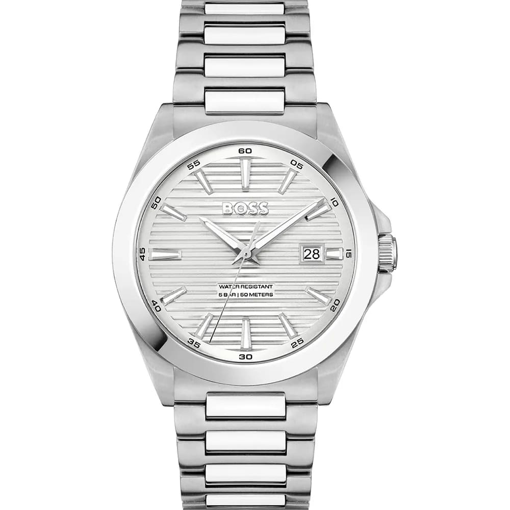 Strike Silver Dial With Stainless Steel Bracelet Strap Men's Watch