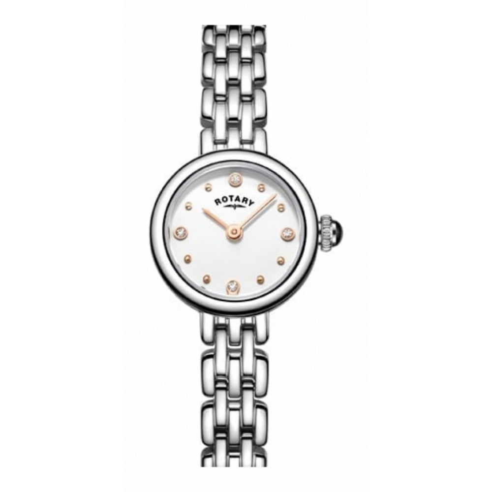 Stainless Steel White Dial & Bracelet Strap Ladies Wristwatch