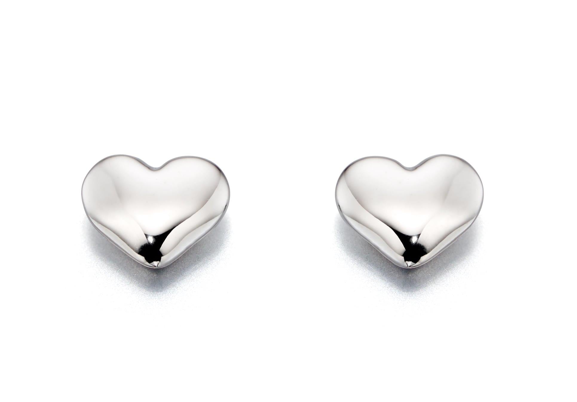 Phoebe - Plain Small Heart Stud Earrings