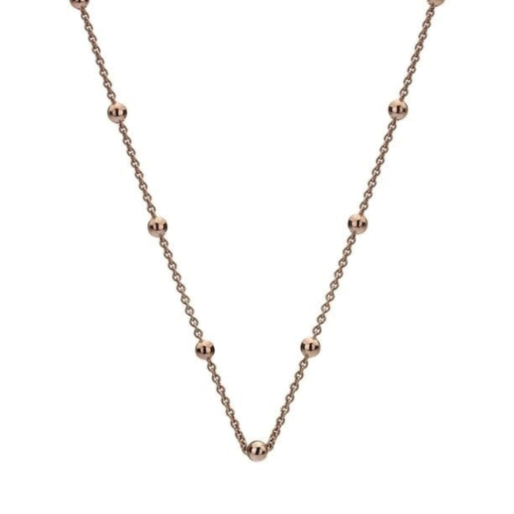 24" Sterling Silver Rose Plated Intermitent Bead Chain
