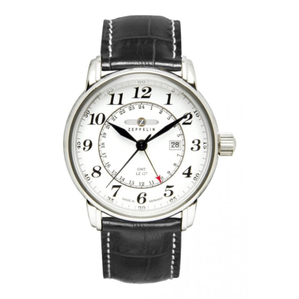 Series LZ127 Graf Zeppelin Black Strap With White Dial Men's Watch