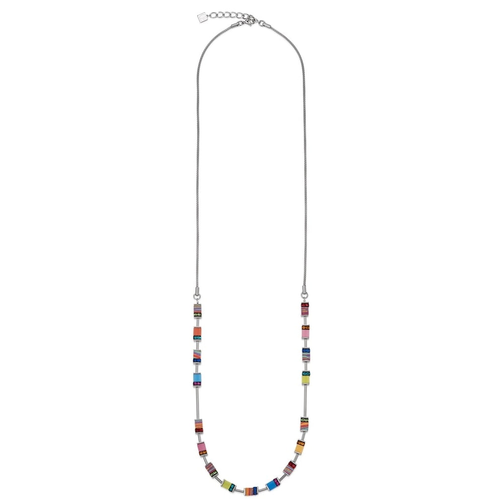 Multicolour Geo Cube Mesh Chain Necklace