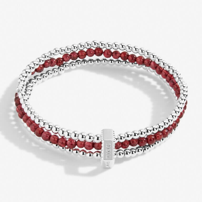Wellness Stones | Garnet Bracelet | Silver | 17.5cm Stretch