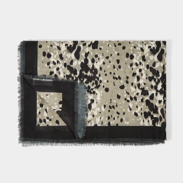 Scattered Dot Scarf | Olive/Black | 184cm X 86cm