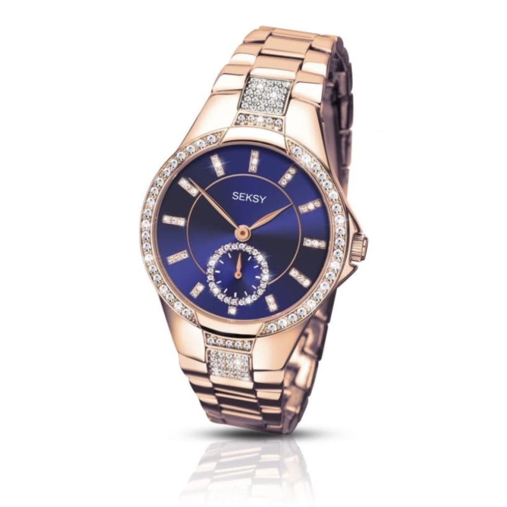 Ladies' Rose Gold Wristwatch With Cubic Zirconia Stones