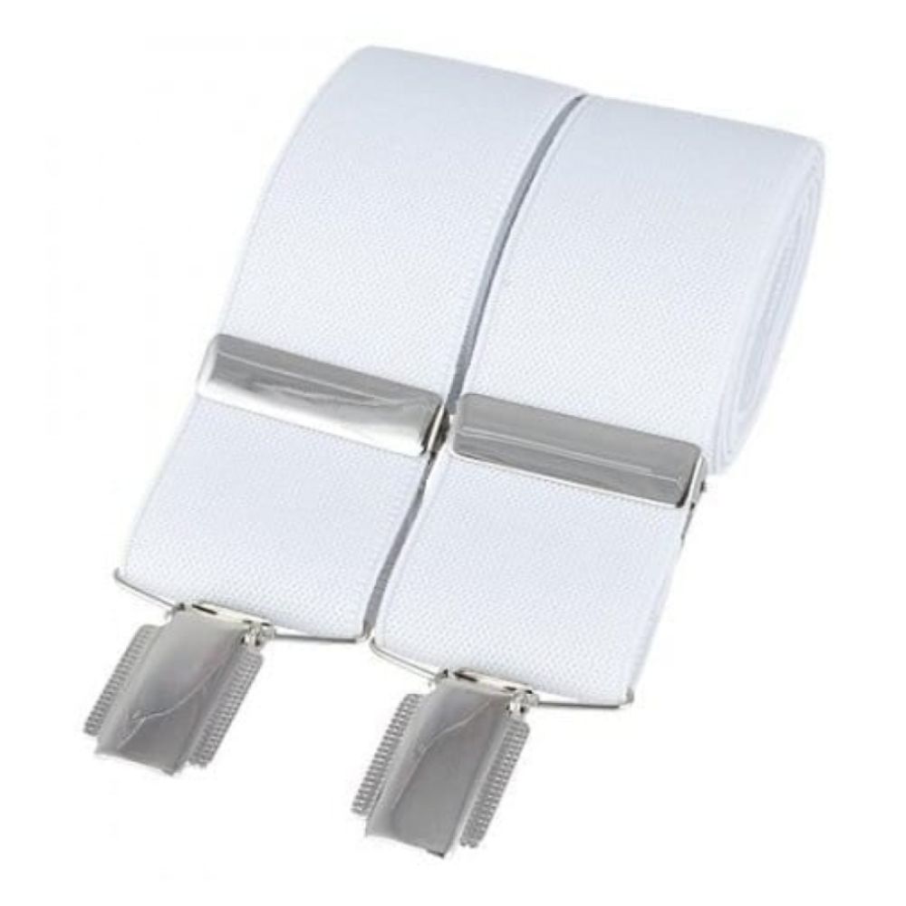 White Elasticated Steel Braces
