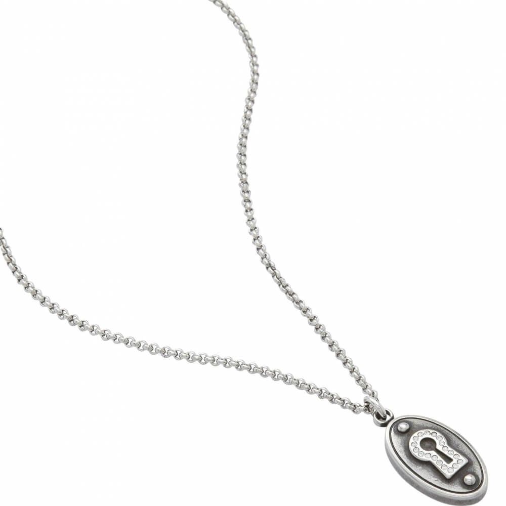 Ladies Stainless Steel Padlock Pendant Necklace