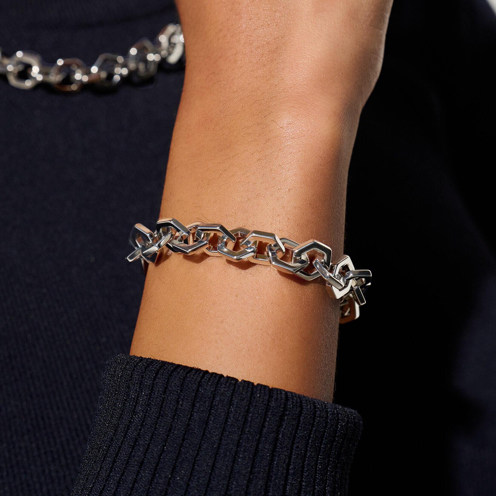 SS Honeycomb Link Bracelet