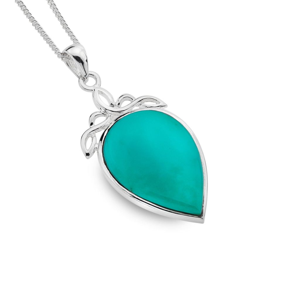 Turquoise Celtic Drop Pendant Necklace