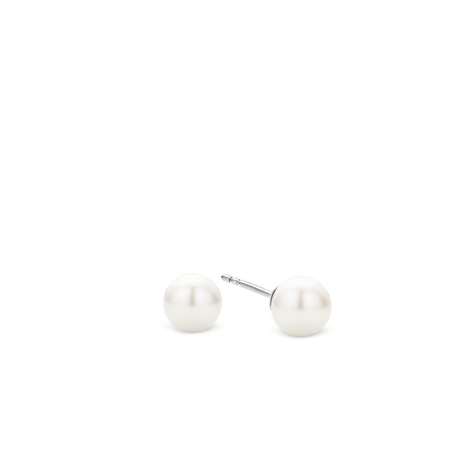 White Pearl Stud Earrings