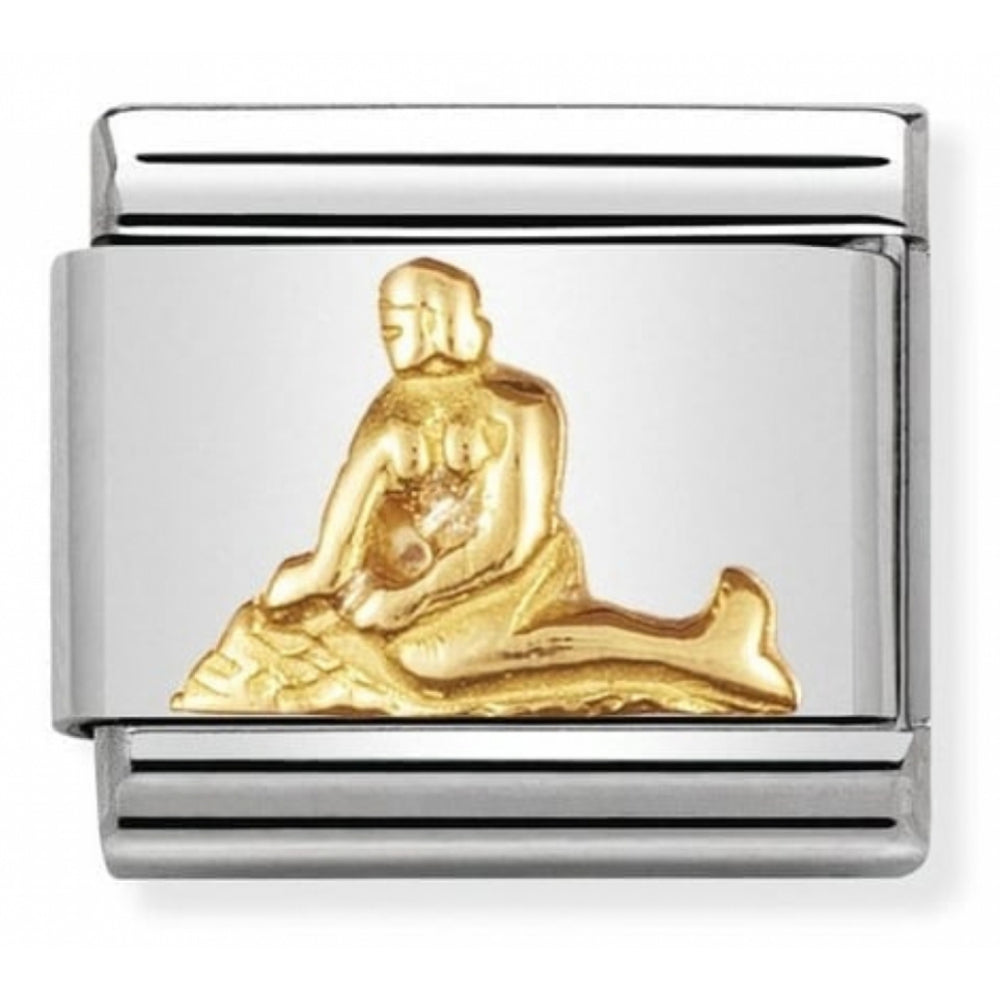 Classic Little Mermaid (Copenhagen) In Stainless Steel With 18k Gold Charm