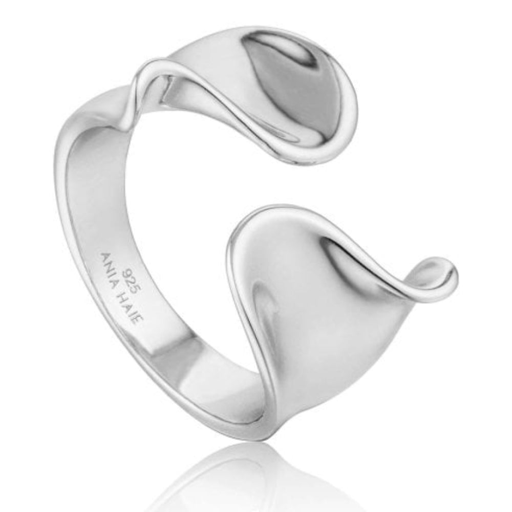 Twister Wide Adjustable Ring Silver