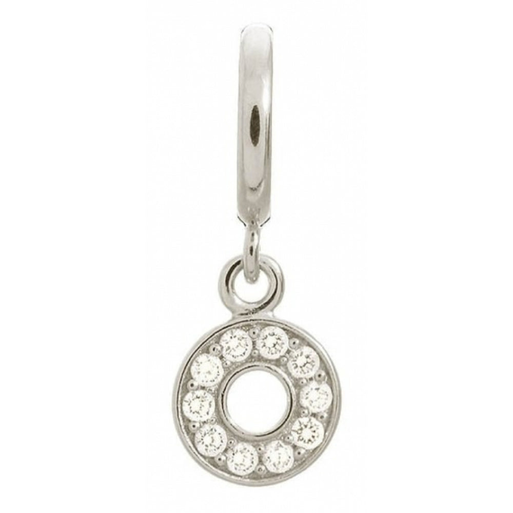 White Circle Pendant Sterling Silver Charm