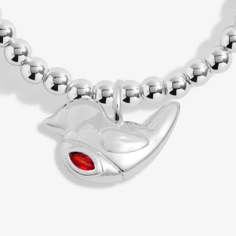 Christmas Cracker 'Christmas Robin' Silver Plated Bracelet