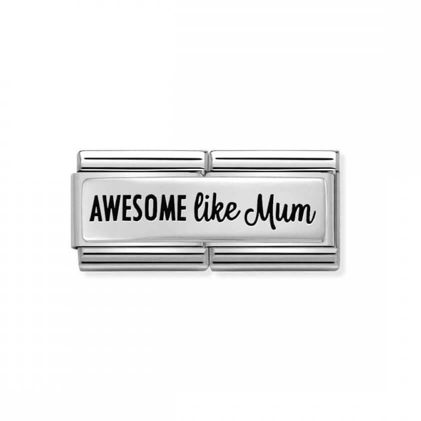 Classic Engraved Awesome Like Mum SS & 925 Silver Double Link