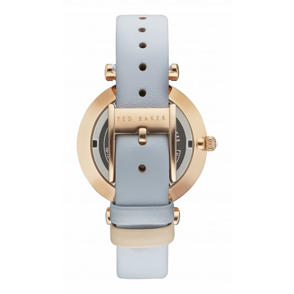 Rose Gold Date Function Leather Strap Ladies Wristwatch