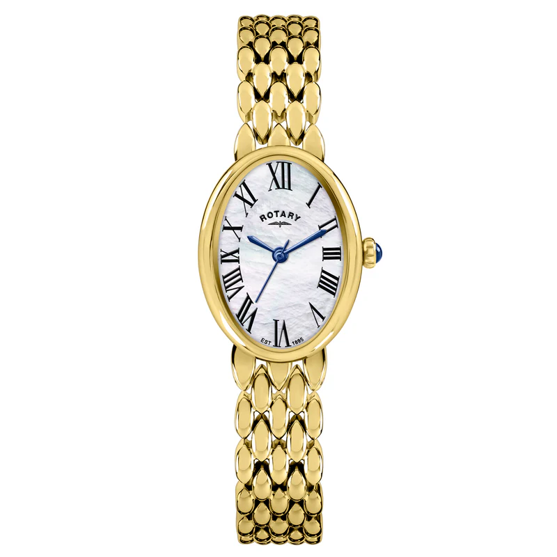 Ladies Heritage Astoria MOP Dial Gold Plated Pebble Bracelet Watch