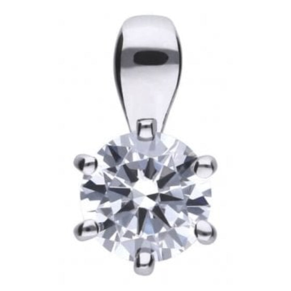 Claw Set 0.75ct Solitaire Pendant Necklace