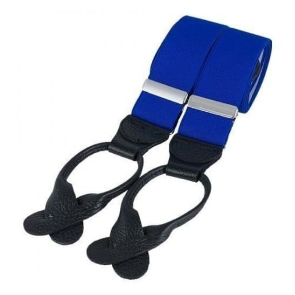 Blue Elasticated Button Braces