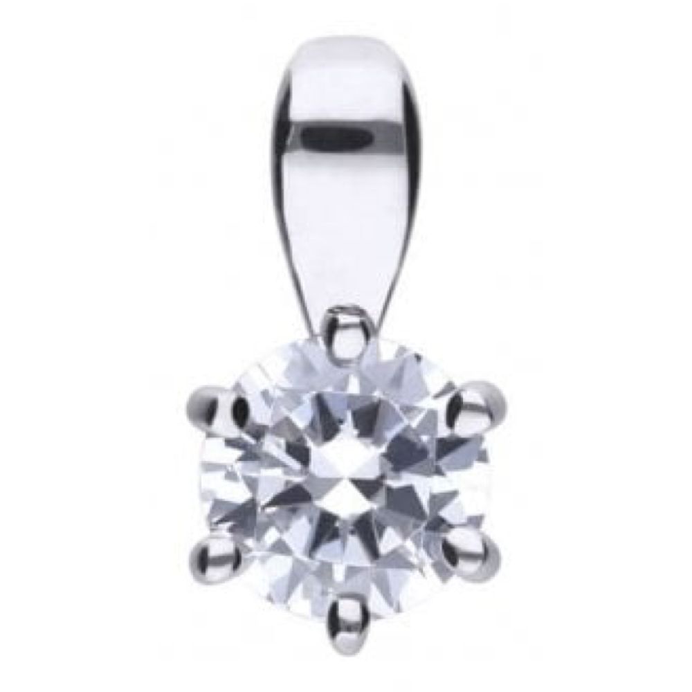 Claw Set 0.5ct Solitaire Pendant Necklace
