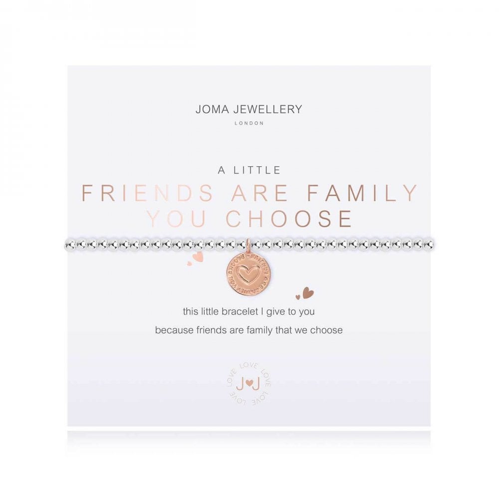 A Little | Friends Are The Family You Choose | Silver | Bracelet | 17.5cm Stretch