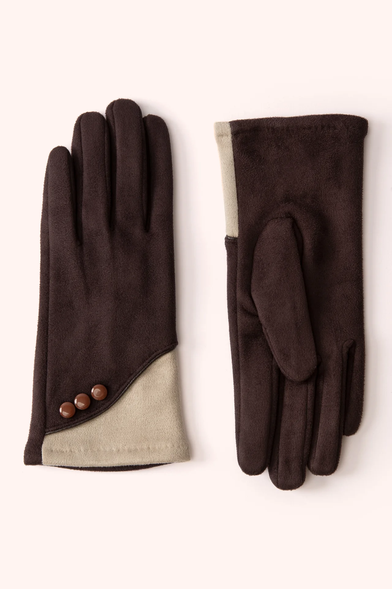 Rowan Gloves In Chocolate & Cream