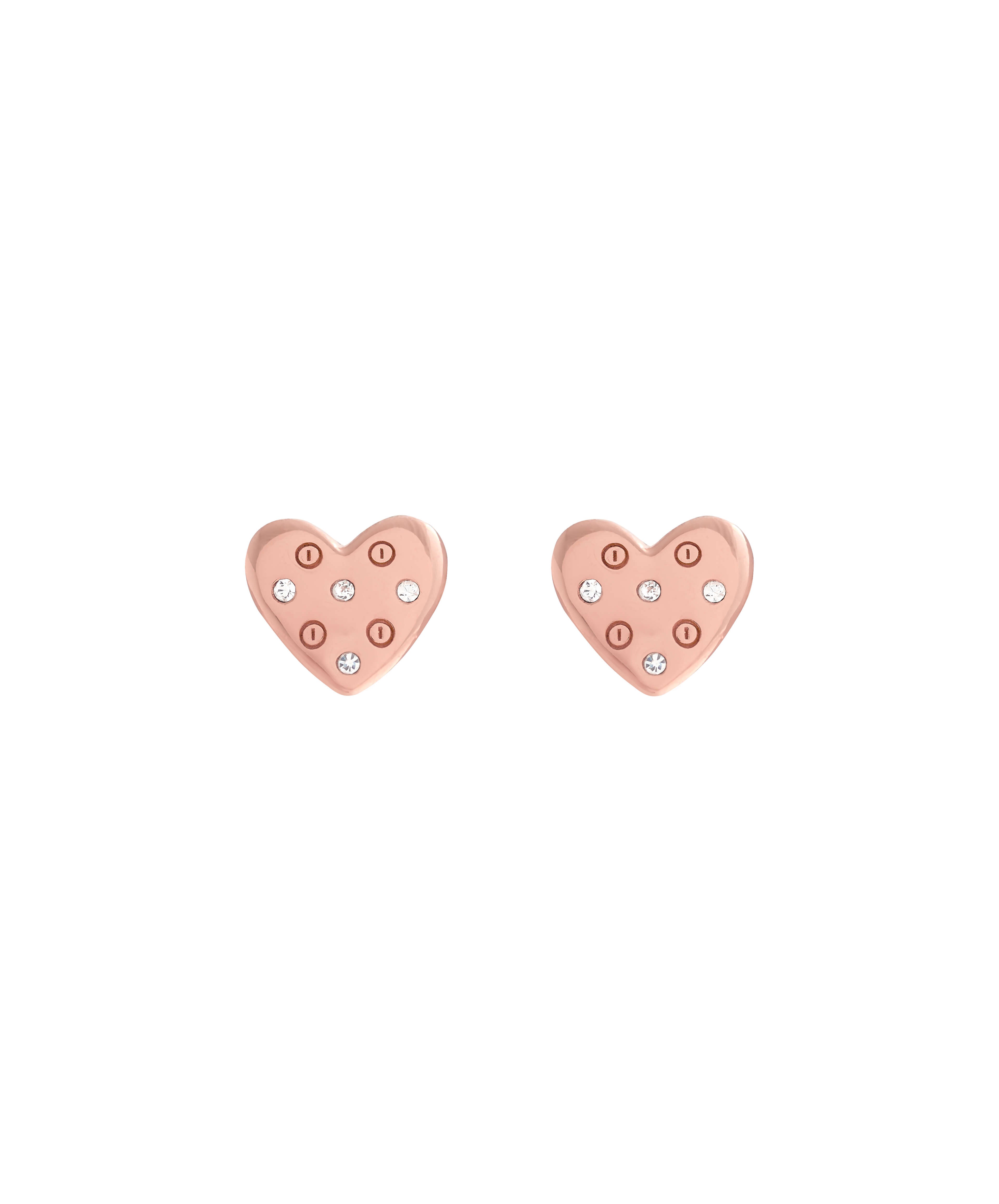 Classics 18K Rose Gold Plating Heart Stud Earrings